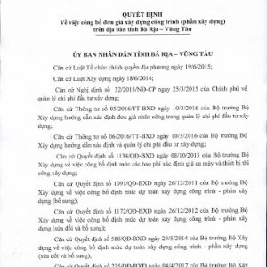 đơn giá xây dựng bà rịa vũng tàu